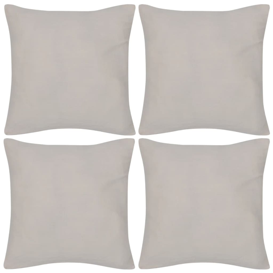 vidaXL Beige Tyynynpäällinen 4 kpl Puuvilla 50 x 50 cm