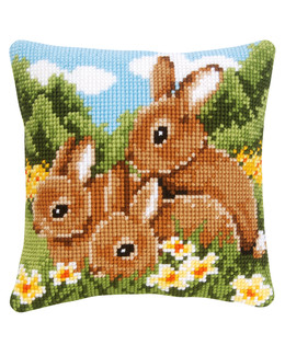 Kirjontapakkaus Tyynynpäällinen Kanit