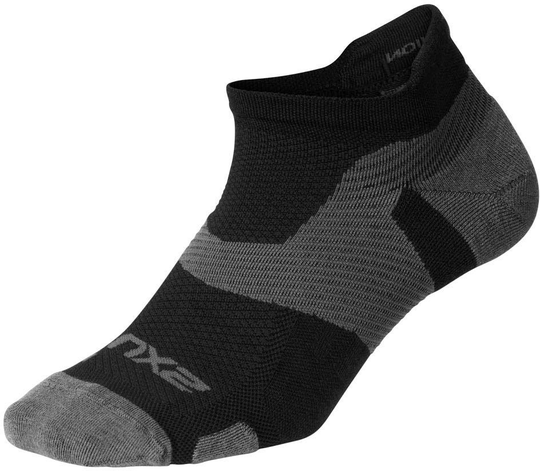2XU Vectr Merino Light No Show Sukat, Black Titanium, S
