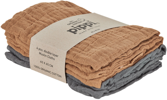 Pippi Musliiniliinat 4-pack, Indian Tan
