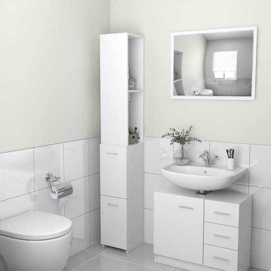 vidaXL Kylpyhuonekaappi valkoinen 25x25x170 cm lastulevy