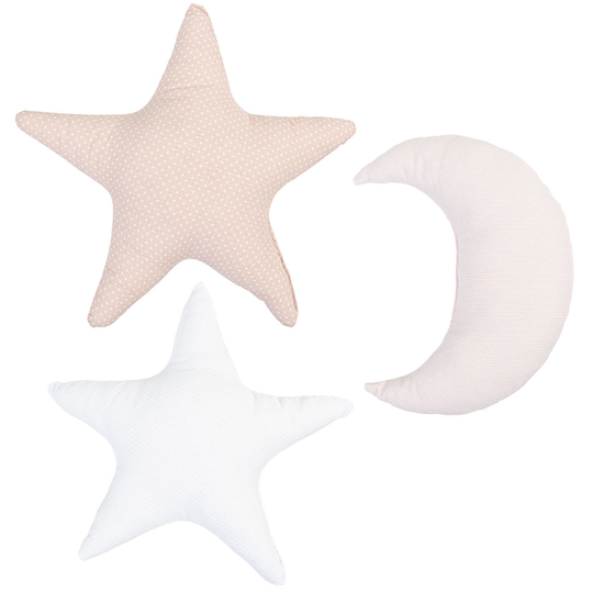 BimbiCasual Anti-Roll 3-Pack Tyyny, White/Pink